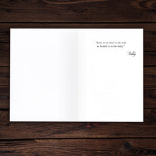 602-09 - Greeting Card - Prabhuji's quote - 'Love is as vital to the soul...' - 7"x5"