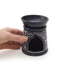 Oil Diffuser - Blue Soapstone Oil Burner Blue Rose 4.5"