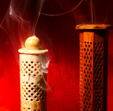 Incense Burner -  Soapstone Tower Genie Jali - Wholesale and Retail Prabhuji's Gifts 
