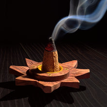 Incense Burner - Wooden Round Plate Lotus - 4 inches - Wholesale and Retail Prabhuji's Gifts