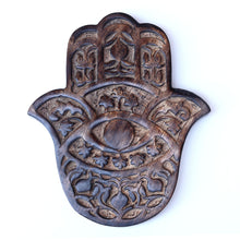 Decor - Wooden Hamsa - Pomegranate 7"x6", Hand of Mary, Hand of Fatima - Wholesale and Retail Prabhuji's Gifts