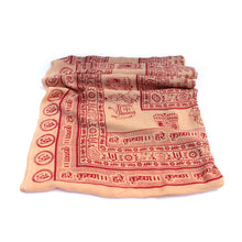 Meditation Yoga Prayer Shawl - Maha Mantra - Peach Large