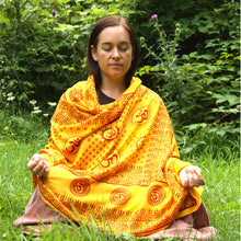 Meditation Yoga Prayer Shawl - Mantra Om - Yellow Large - Wholesale and Retail Prabhuji's Gifts 