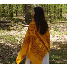Meditation Yoga Prayer Shawl - Maha Mantra - Yellow Large - Wholesale and Retail Prabhuji's Gifts