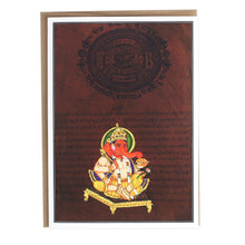 Greeting Card - Rajasthani Miniature Painting - Red Ganesh - 5"x7" Prabhuji’s Gifts wholesale and retail