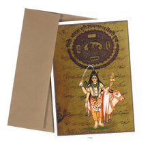 Greeting Card - Rajasthani Miniature Painting - Shiva with Nandi - 5"x7" Prabhuji’s Gifts wholesale and retail