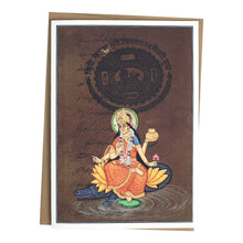 Tarjeta de felicitación - Pintura en miniatura Rajasthani - Ganges - 5"x7"