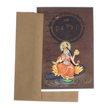 Tarjeta de felicitación - Pintura en miniatura Rajasthani - Ganges - 5"x7"