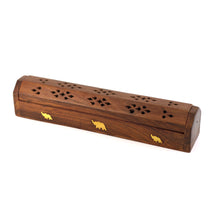 Incense Burner - Wooden Box with Storage - Elephant