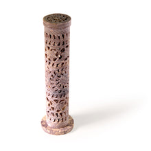 Incense Burner - Soapstone Tower Flowers Jali