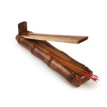 Incense Burner - Bamboo Holder and Storage - 12 inches