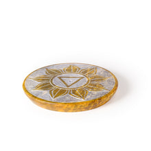 Quemador de Incienso - Placa de Esteatita Plexo Solar Chakra Manipura 3"