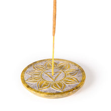 Quemador de Incienso - Placa de Esteatita Plexo Solar Chakra Manipura 3"