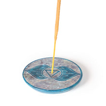 Quemador de Incienso - Placa de Esteatita Chakra del Tercer Ojo Ajna 3"