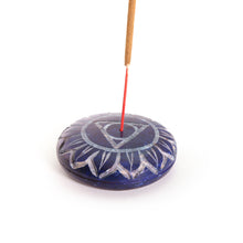 Incense Burner - Soapstone Pebble Throat Chakra Vishudha 2.5"