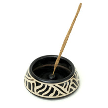 Incense Burner - Peruvian Ceramic Incense Burner for Stick and Cone Incense - Waves - 4.5"