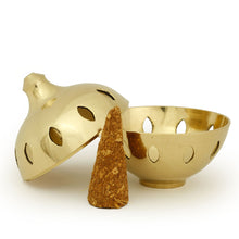 Burner - Brass Burner, Clear Ball 3.25"Hx3"D - Wholesale and Retail Prabhuji's Gifts