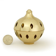 Burner - Brass Burner, Clear Ball 3.25"Hx3"D - Wholesale and Retail Prabhuji's Gifts 