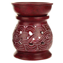 Oil Diffuser - Red Soapstone Oil Burner Carved 4" - Wholesale and Retail Prabhuji's Gifts