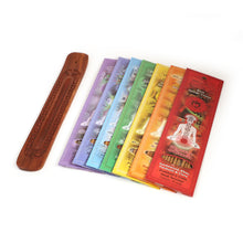 Prabhuji's Gifts - Incense Gift Set - Flat Burner + 7 Chakras Incense Stick in Brown Greeting Sleeve