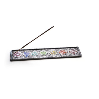 Incense Burner - Ornate Metal Seven Chakras - 10.75"