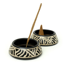 Quemador de Incienso - Quemador de Incienso de Cerámica Peruana para Incienso de Varilla y Cono - Ondas - 4.5"