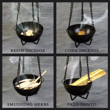 703-37 Prabhuji's Gifts Burner - Hanging Black Cauldron Small