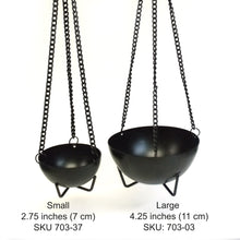 703-03 Prabhuji's Gifts Burner - Hanging Black Cauldron Large
