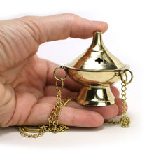 Prabhuji's Gifts Hanging Brass Burner, Jali 2"Hx2"D