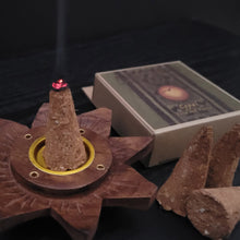 Incense Burner - Wooden Round Plate Lotus - 4 inches - Wholesale and Retail Prabhuji's Gifts 