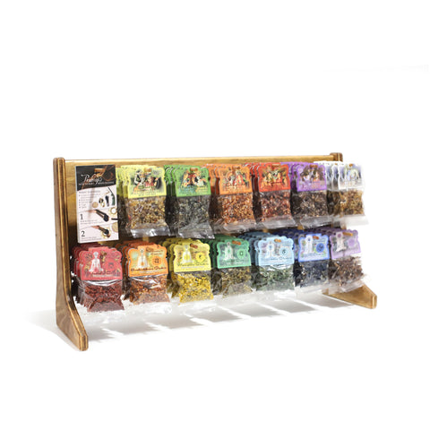 Display Rack - Herbal Resin Incense - Chakra and Intention Lines - 78 Bags 1.2oz