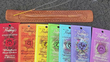 Incense Gift Set - Flat Burner + 7 Chakras Incense Stick in Brown Greeting Sleeve