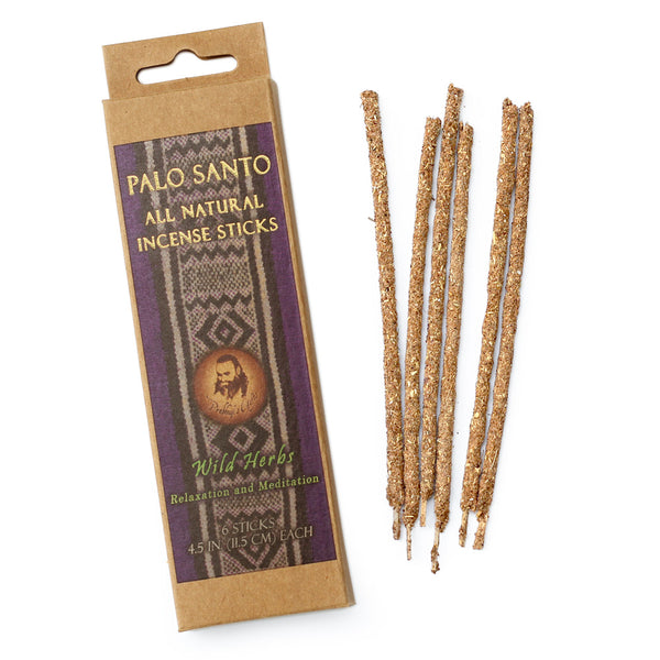 Palo Santo and Wild Herbs Incense Sticks - Relaxation & Meditation -  6 Incense Sticks