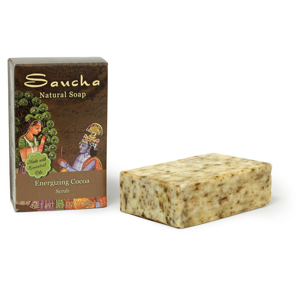 Soap Bar Saucha - Natural Energizing Cocoa Scrub - 3.5 oz (100g)