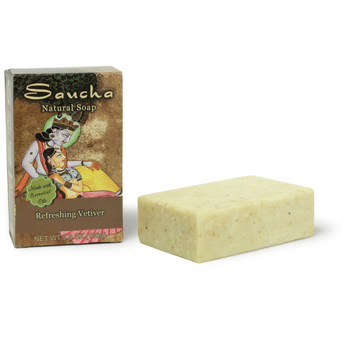 Soap Bar Saucha - Natural Refreshing Vetiver - 3.5 oz (100g)