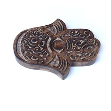 Decor - Wooden Hamsa - Swirl Wave 7"x6", Hand of Fatima, Hand of Mary - Wholesale and Retail Prabhuji's Gifts