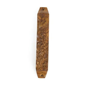 Decor - Wooden Mezuzah Case 9"x1.5" Garden