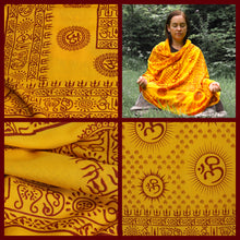 Mantón de oración de yoga y meditación - Mantra Om - Amarillo grande