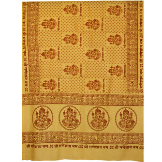 Meditation Yoga Prayer Shawl - Ganesh - Yellow Large - Wholesale and Retail Prabhuji's Gifts