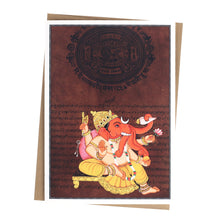 Tarjeta de felicitación - Pintura en miniatura Rajasthani - Cuatro troncos Ganesh - 5"x7"