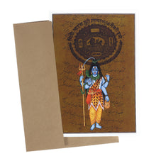 Tarjeta de felicitación - Pintura en miniatura Rajasthani - Shiva - 5"x7"