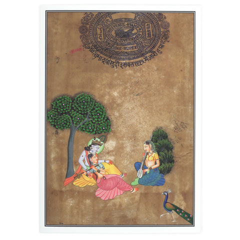Greeting Card - Rajasthani Miniature Painting - Krishna with Gopis - 5