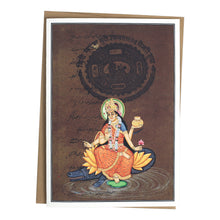 Tarjeta de felicitación - Pintura en miniatura Rajasthani - Ganges - 5"x7" 
