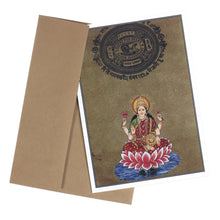 Tarjeta de felicitación - Pintura en miniatura Rajasthani - Lakshmi - 5"x7"