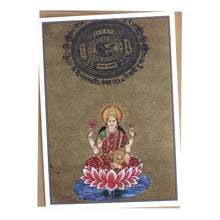 Tarjeta de felicitación - Pintura en miniatura Rajasthani - Lakshmi - 5"x7"