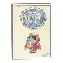 Tarjeta de felicitación - Pintura en miniatura Rajasthani - Sita Ram - 5"x7"