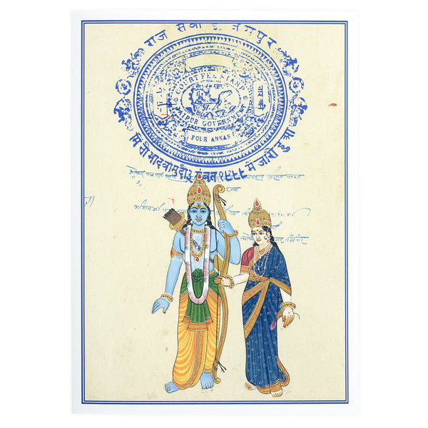 Greeting Card - Rajasthani Miniature Painting - Standing Sita Ram - 5