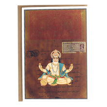 Tarjeta de felicitación - Pintura en miniatura de Rajasthani - Hanuman sentado - 5"x7"