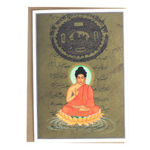 Tarjeta de felicitación - Pintura en miniatura Rajasthani - Buda - 5"x7"