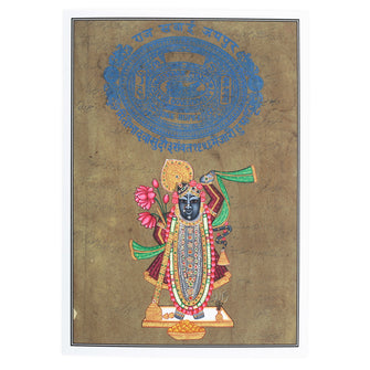Greeting Card - Rajasthani Miniature Painting - Shrinathji - 5"x7" Prabhuji’s Gifts wholesale and retail